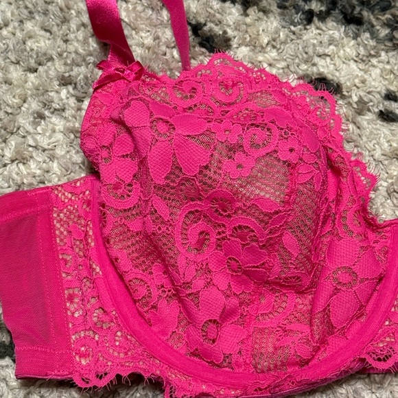 Cacique Vibrant Pink Lace Bra - Picture 3 of 11